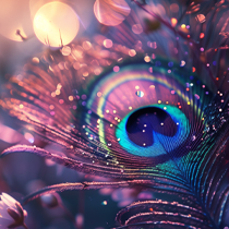 Feenlichter Orakelkarte - Pfauenfeder